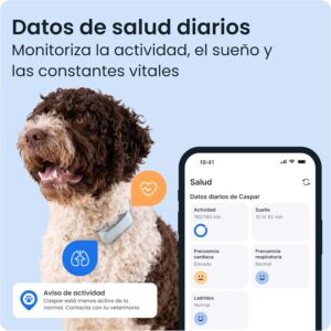 Localizador GPS Tractive para perros color menta con seguimiento en tiempo real, alertas antifuga, monitor de actividad y funciones de salud para mejorar la seguridad y el bienestar de la mascota