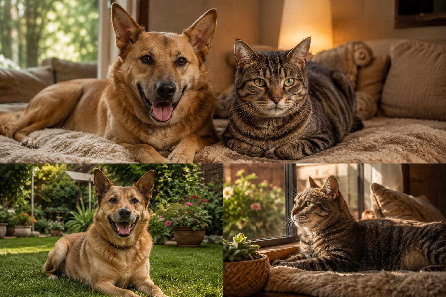 “Mascotas perro y gato mostrando unión, respeto y bienestar animal”