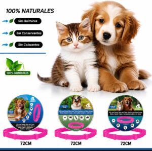 Collar antiparasitario para perros mpotech natural, protección duradera contra pulgas y garrapatas en varias tallas y colores