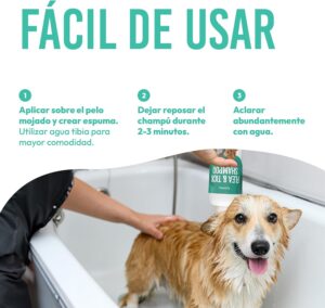 Champú Petsly antipulgas hidratante para control de pulgas y garrapatas