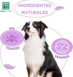Detalle del collar MENFORSAN para perros con protección antiparasitaria Título: Detalle collar antiparasitario MENFORSAN