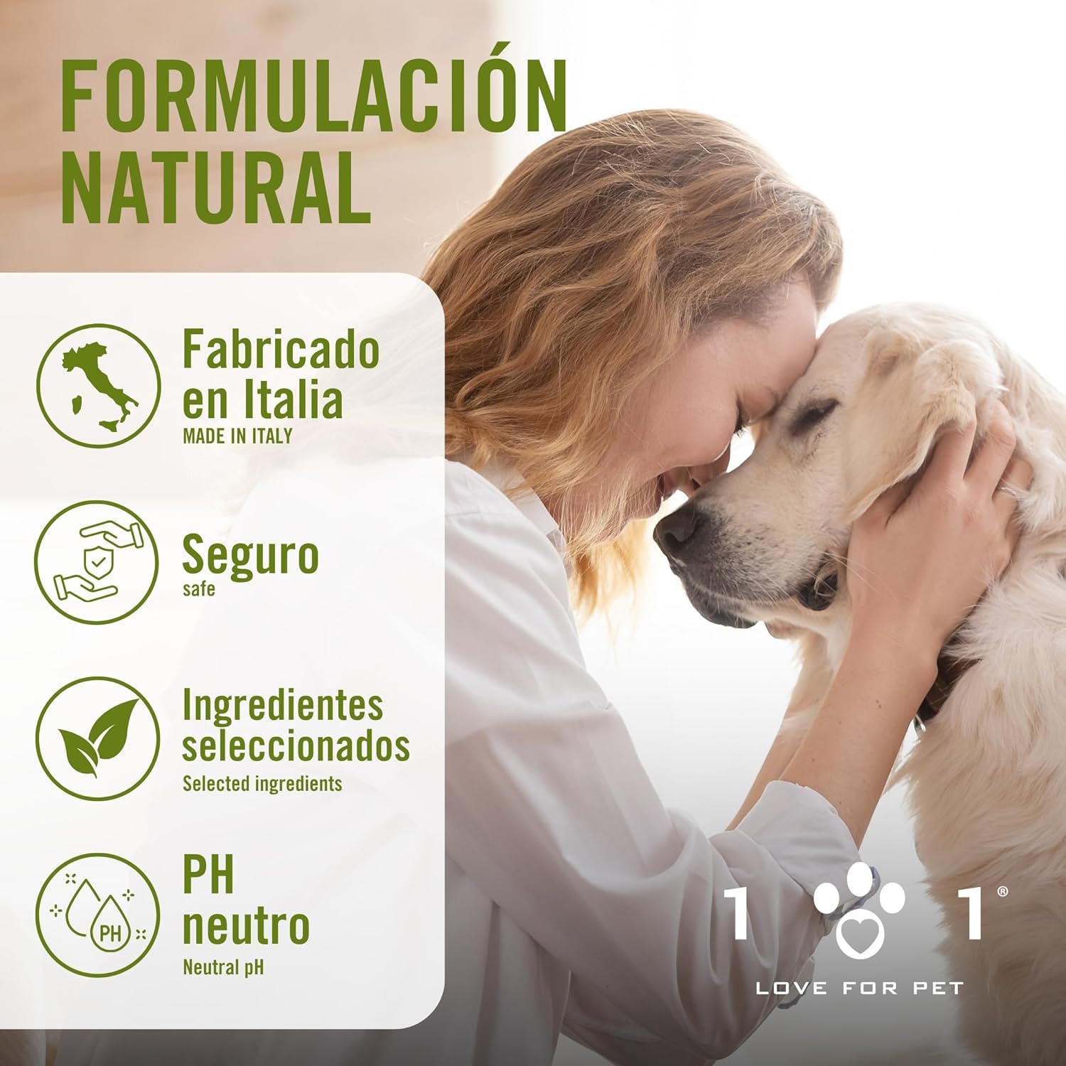 Champú natural repelente de garrapatas para perros y gatos con extractos de clavo y geranio