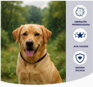 Collar antiparasitario para perros pack 3 color negro, pulgas, garrapatas