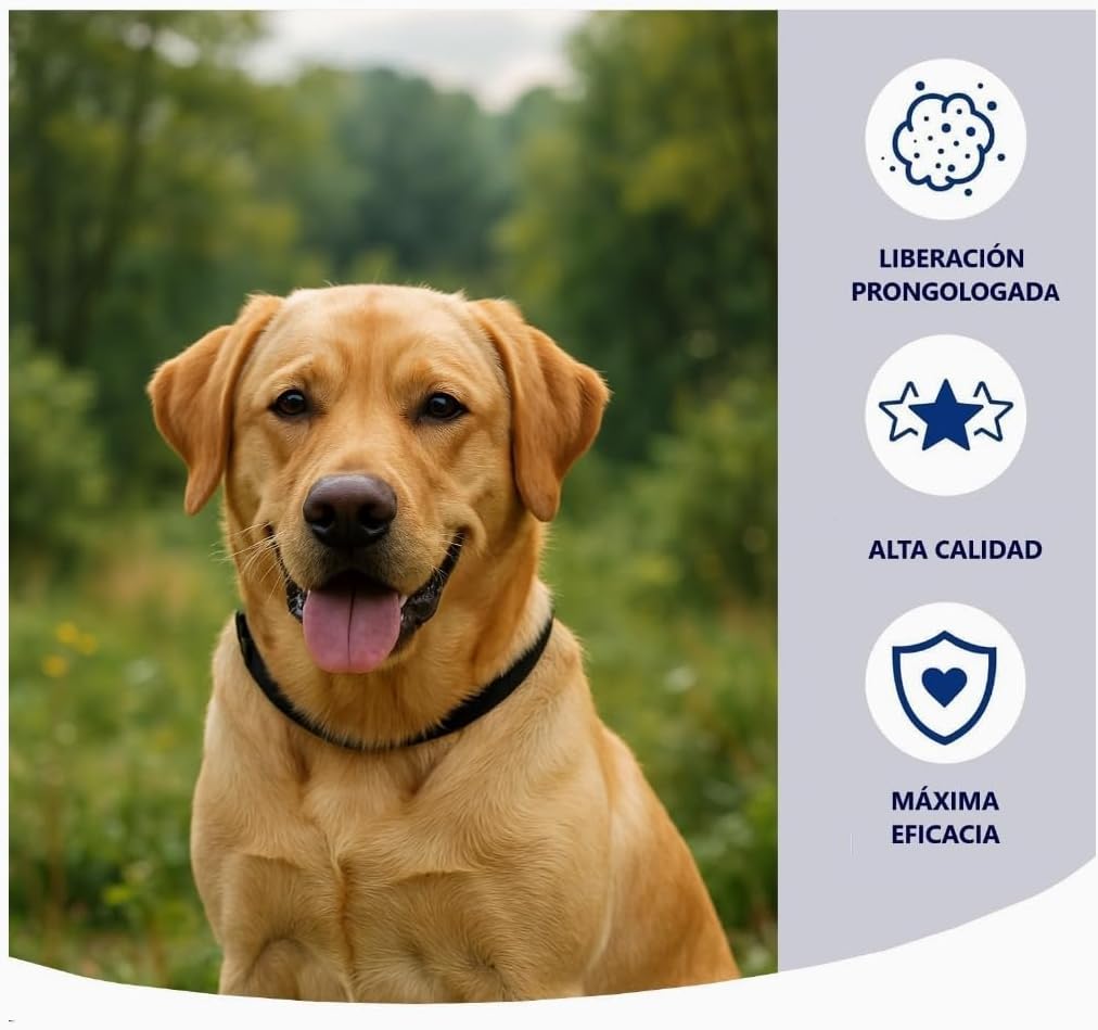Collar antiparasitario para perros pack 3 color negro, pulgas, garrapatas