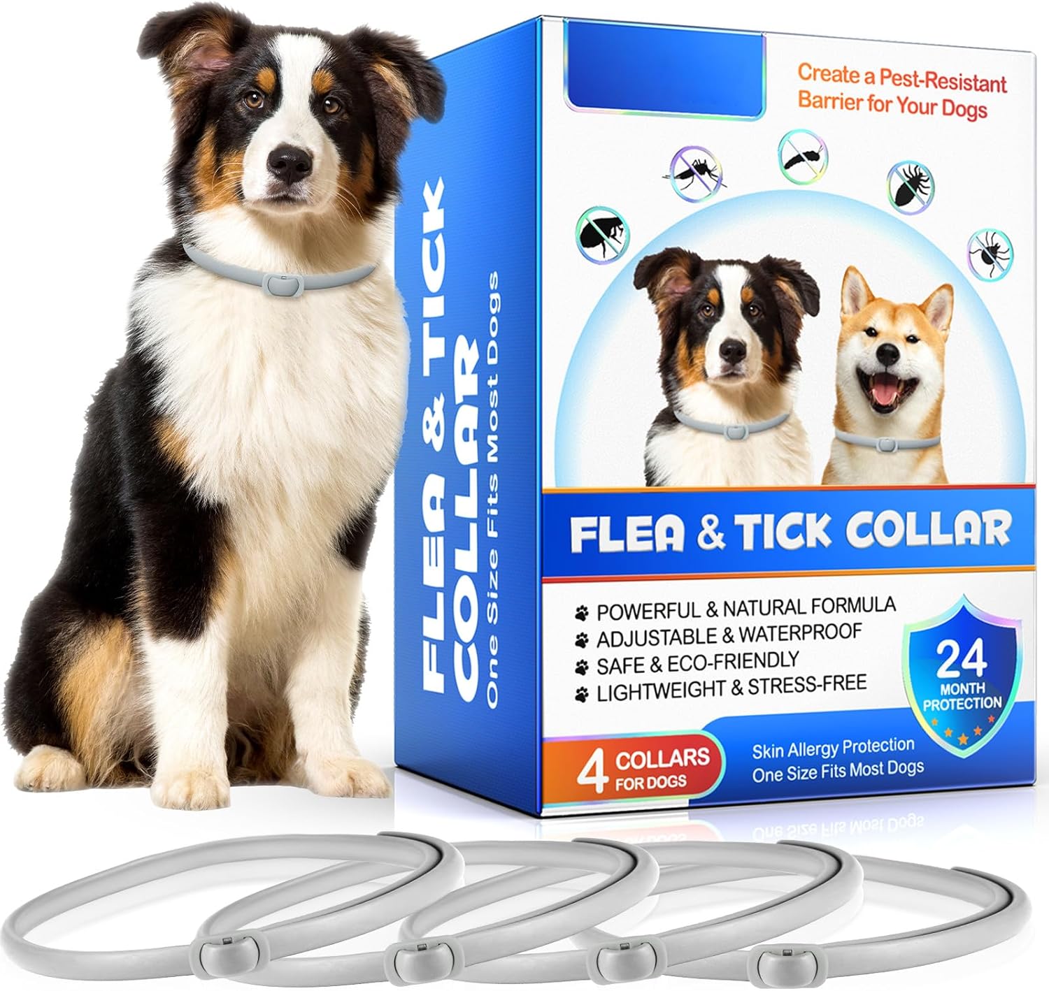 Collar antiparasitario perros contra pulgas y garrapatas protección larga duración