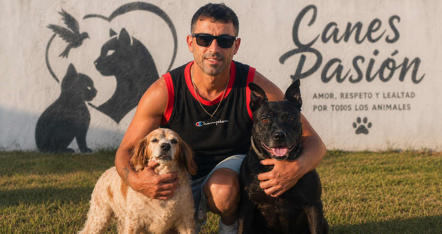 foto de Daniel creador de canes pasión junto a Tayro Y Ginebra