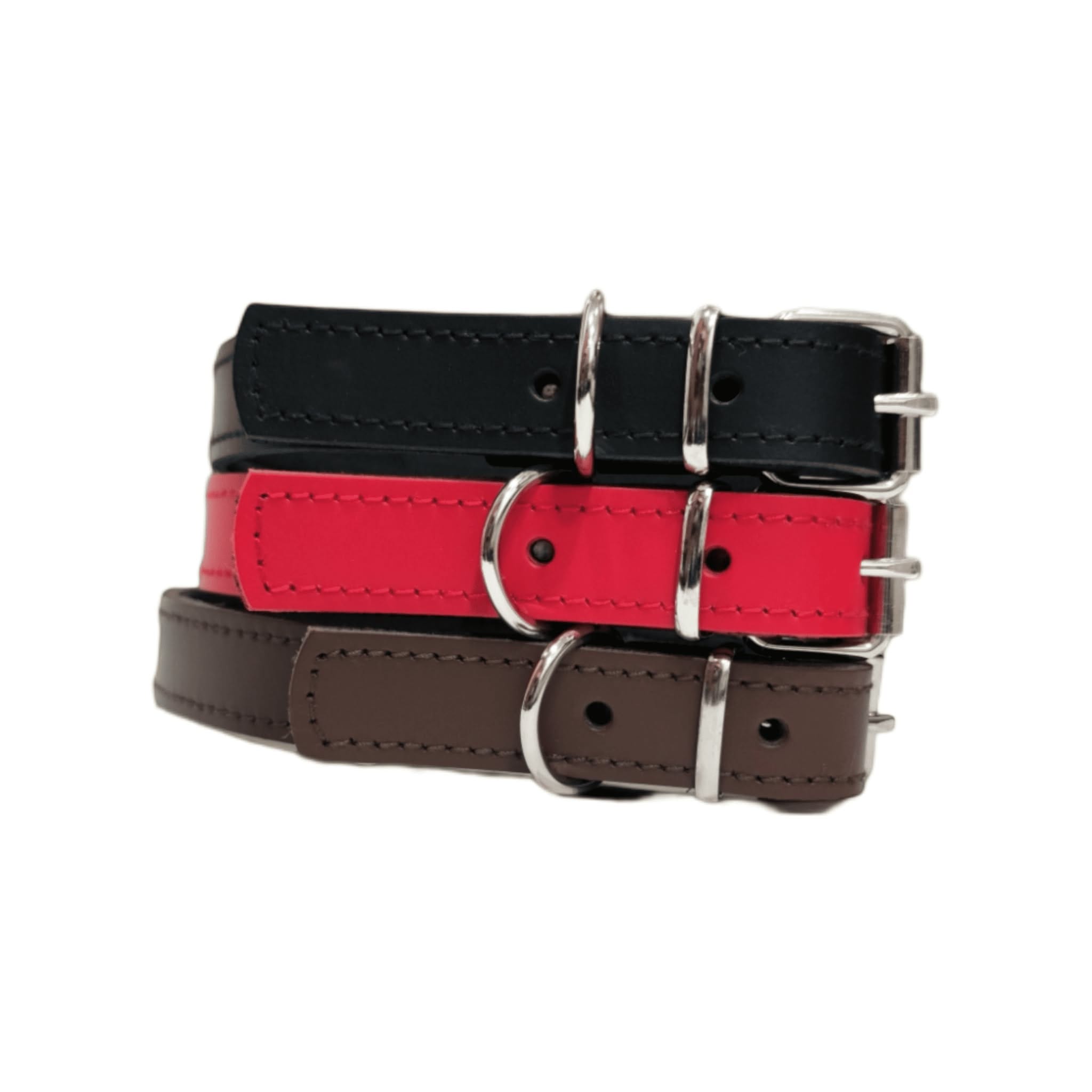 Collar de cuero vacuno acolchado artesanal hecho en Espana,Andalucía